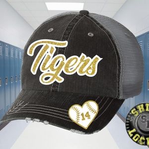 Custom Baseball Glitter Mascot Trucker Hat